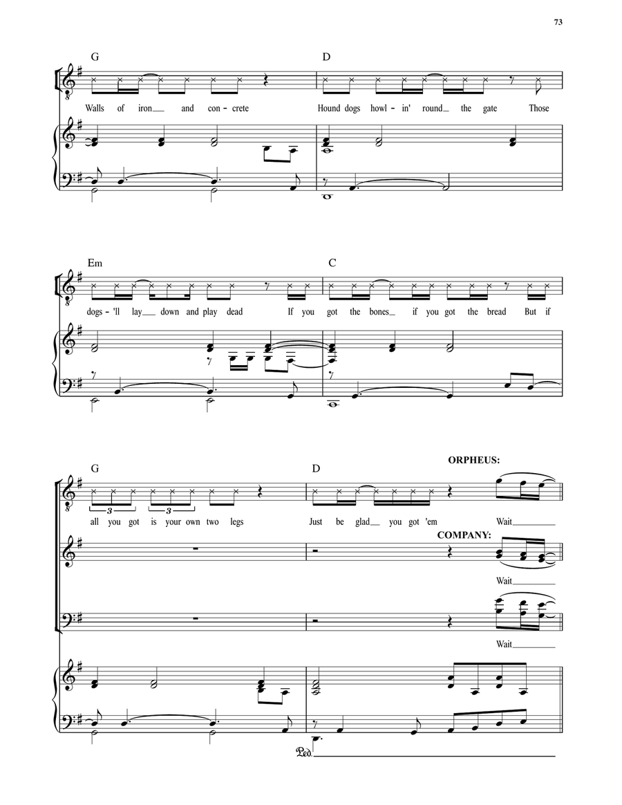 Wait For Me (from Hadestown) Voice scores gallery preview page 3