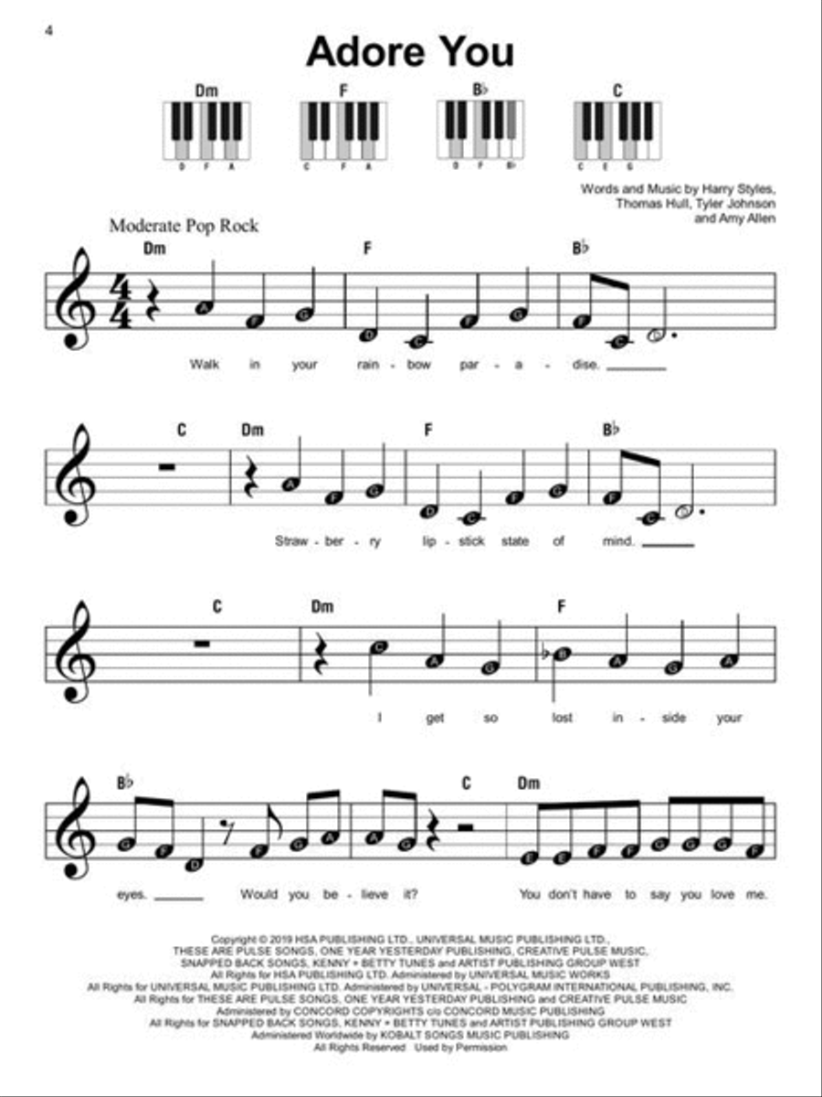 Pop Songs for Kids – Super Easy Songbook Easy Piano scores gallery preview page 6