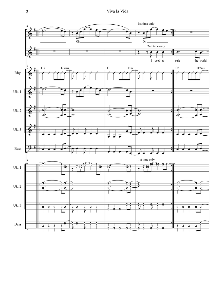 Viva La Vida Small Ensemble scores gallery preview page 2