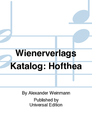 Wienerverlags Katalog: Hofthea
