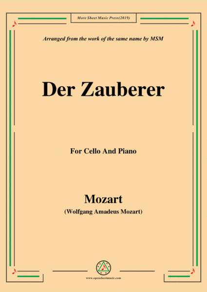 Mozart-Der zauberer,for Cello and Piano image number null