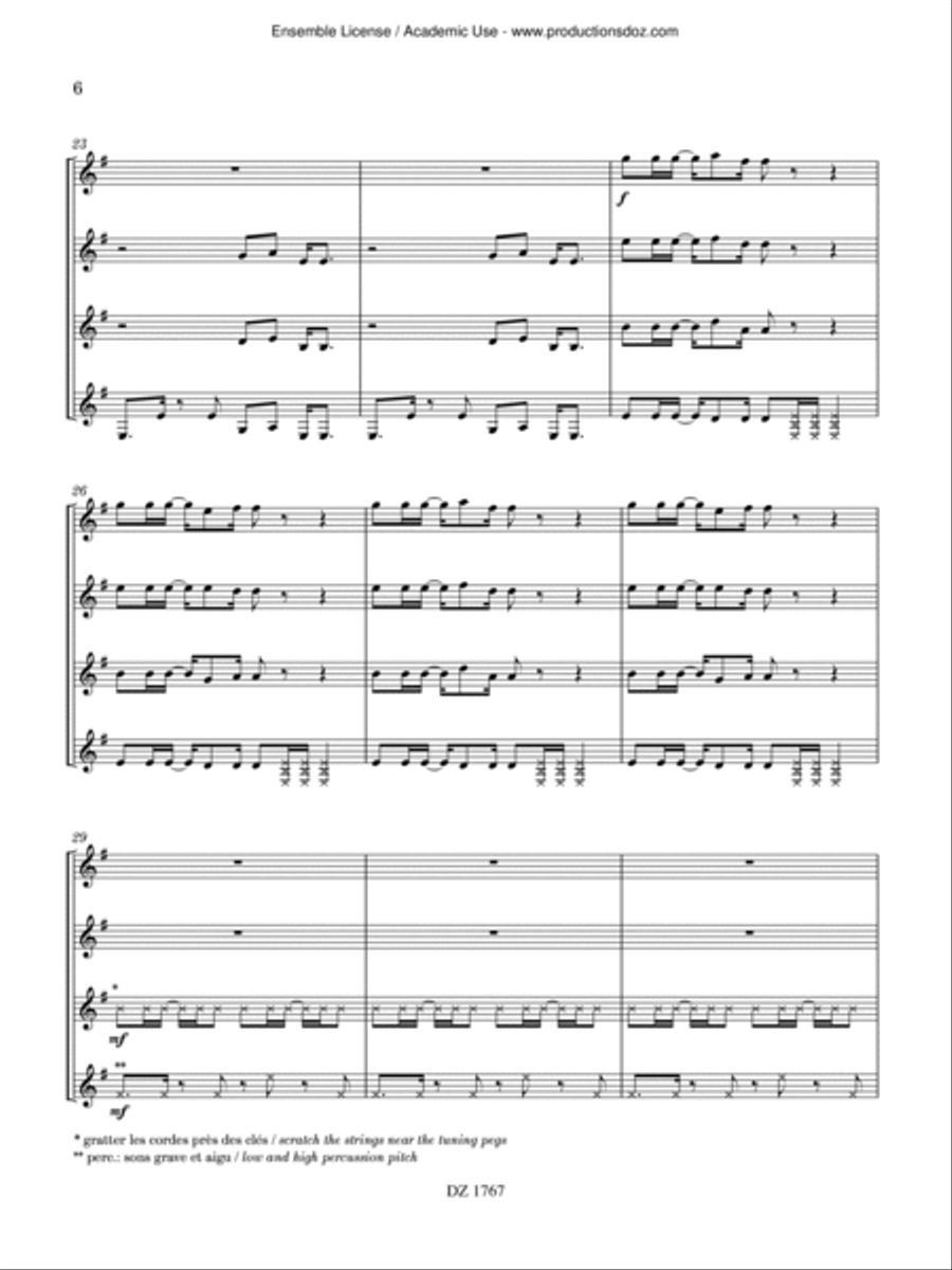 Souvenirs du Burkina Faso / Ouagadougou Guitar Ensemble scores gallery preview page 6