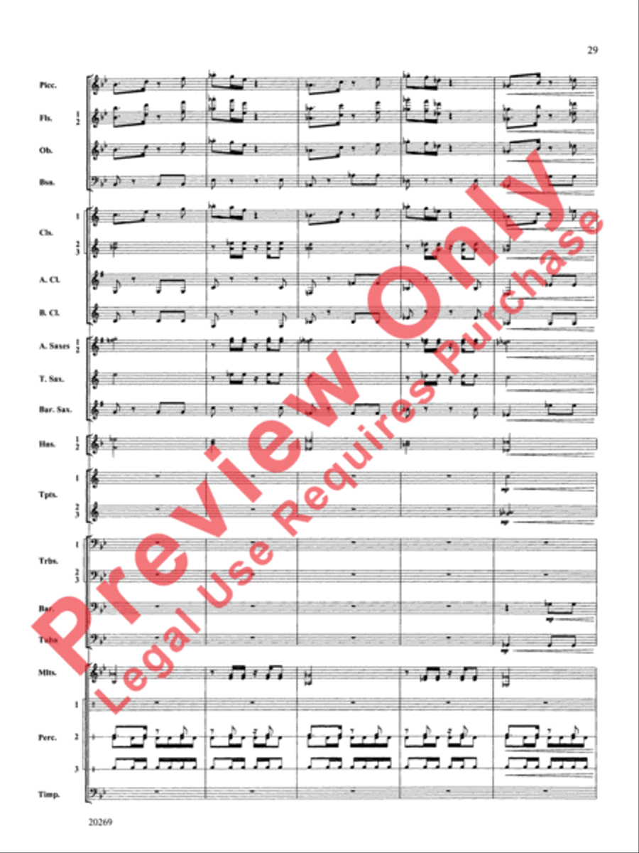 Night in the Tropics Concert Band scores gallery preview page 30