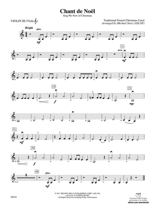 Chant de Noel: 3rd Violin (Viola [TC])