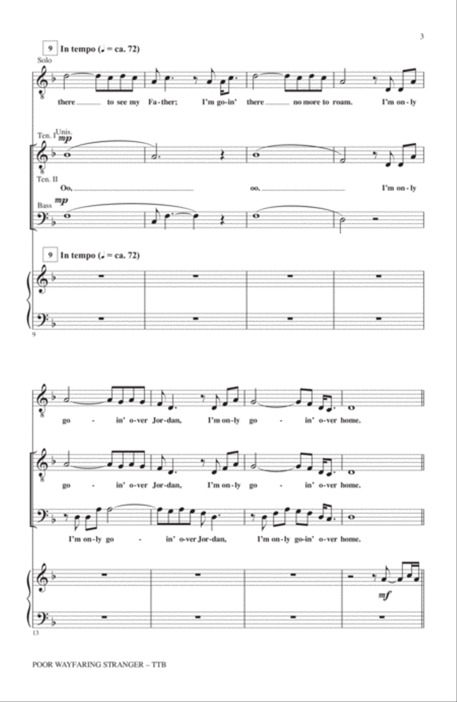 Poor Wayfaring Stranger Poor Wayfaring Stranger TTBB scores gallery preview page 2