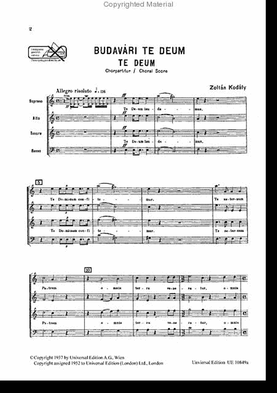 Te Deum, Chorus Score 4-Part scores gallery preview page 2