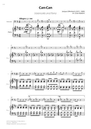 Offenbach - Can-Can - Cello and Piano (Full Score)