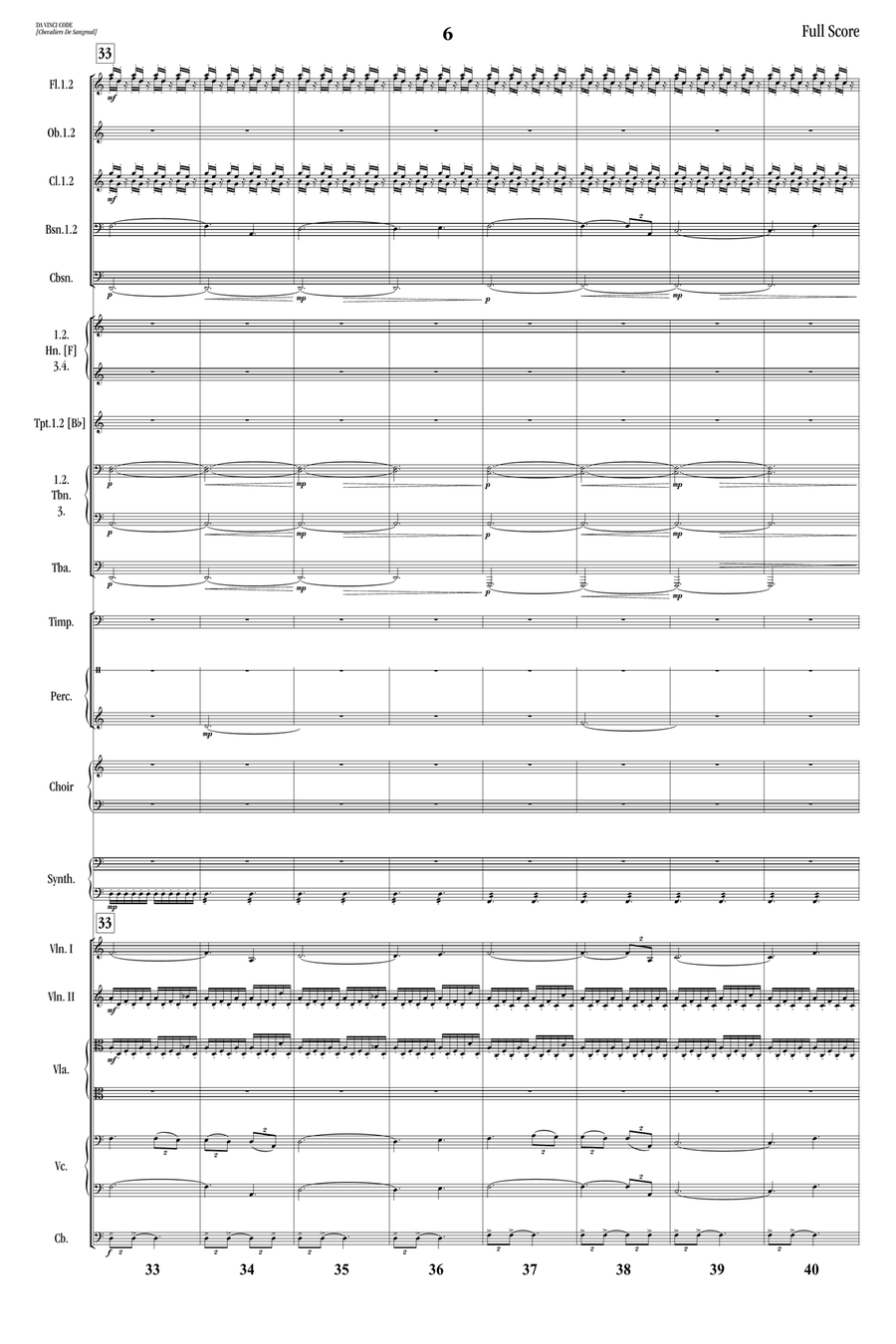 Chevalier De Sangreal Full Orchestra scores gallery preview page 6