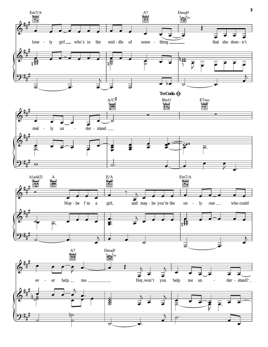 Maybe I'm Amazed Piano, Vocal, Guitar scores gallery preview page 3
