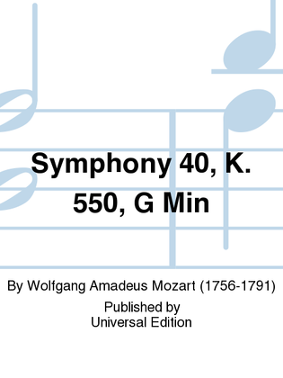 Book cover for Symphony 40, K. 550, G Min