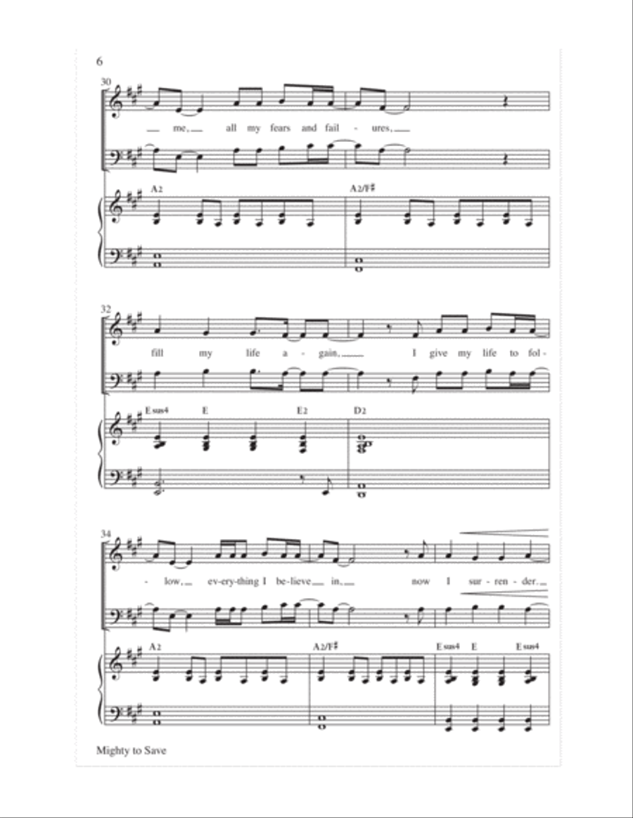 Mighty to Save 4-Part scores gallery preview page 6