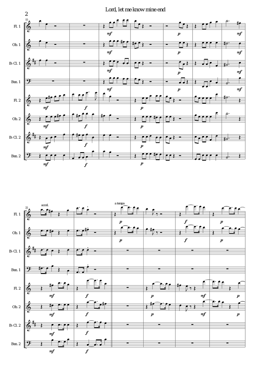 Lord, let me know mine end for wind octet Woodwind Ensemble scores gallery preview page 2