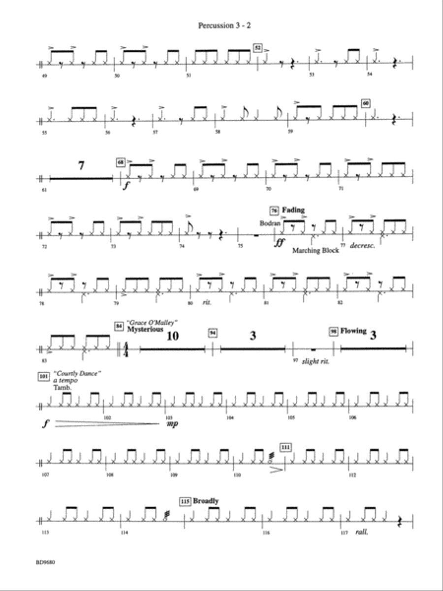 Ireland: Of Legend and Lore: 3rd Percussion Concert Band scores gallery preview page 2