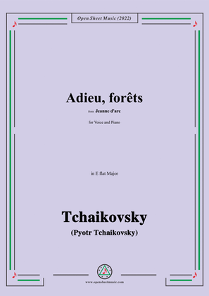 Book cover for Tchaikovsky-Adieu,forêts,from Jeanne D'arc,in E flat Major,for Voice and Pinao