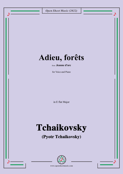 Tchaikovsky-Adieu,forêts,from Jeanne D'arc,in E flat Major,for Voice and Pinao image number null