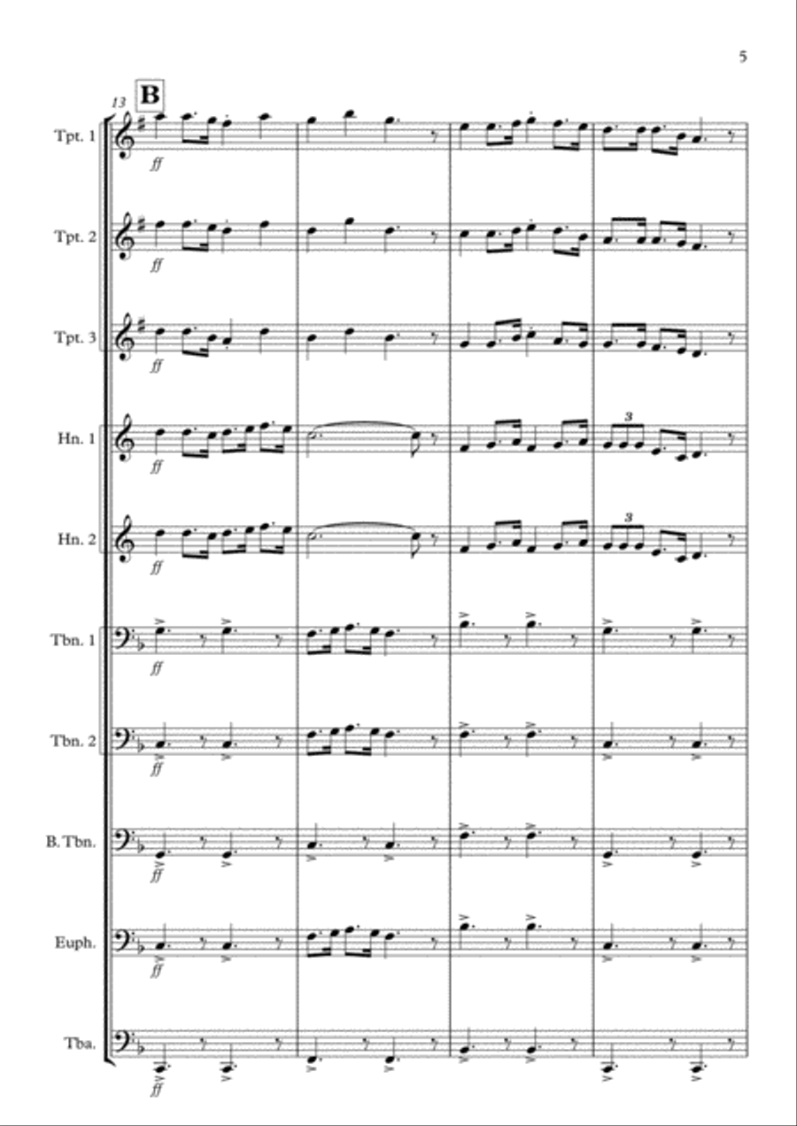 Click Go the Shears Brass Ensemble scores gallery preview page 5