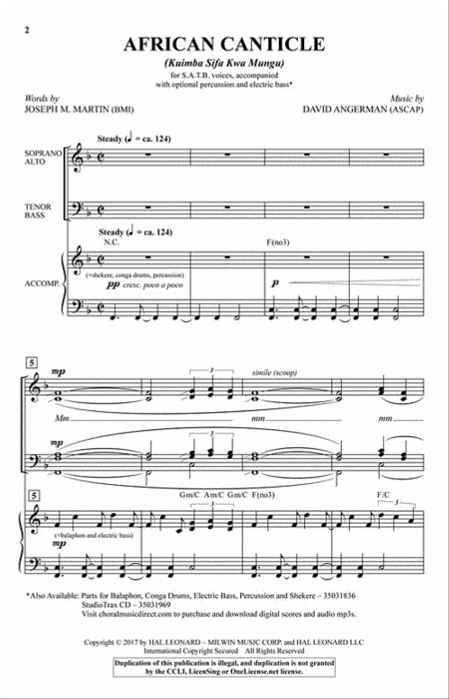 African Canticle 4-Part scores gallery preview page 2