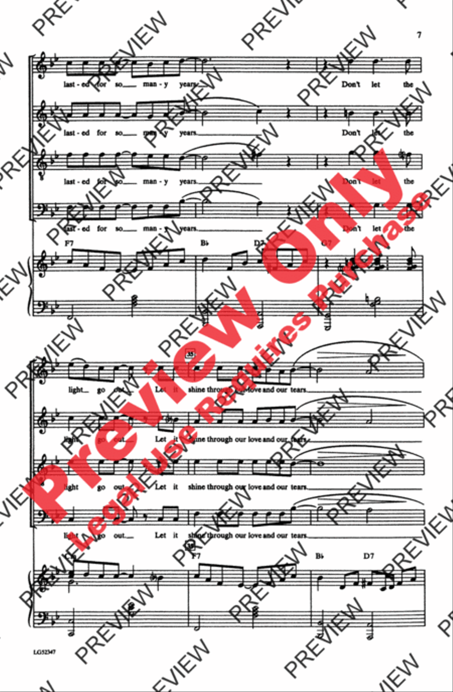 Light One Candle 4-Part scores gallery preview page 7