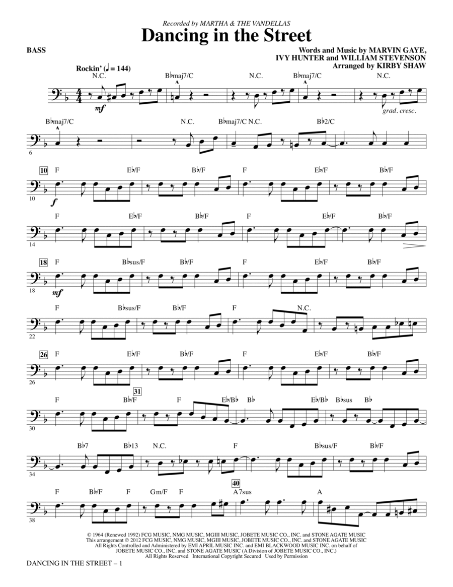 Dancing In The Street - Bass Choir scores gallery preview page 1