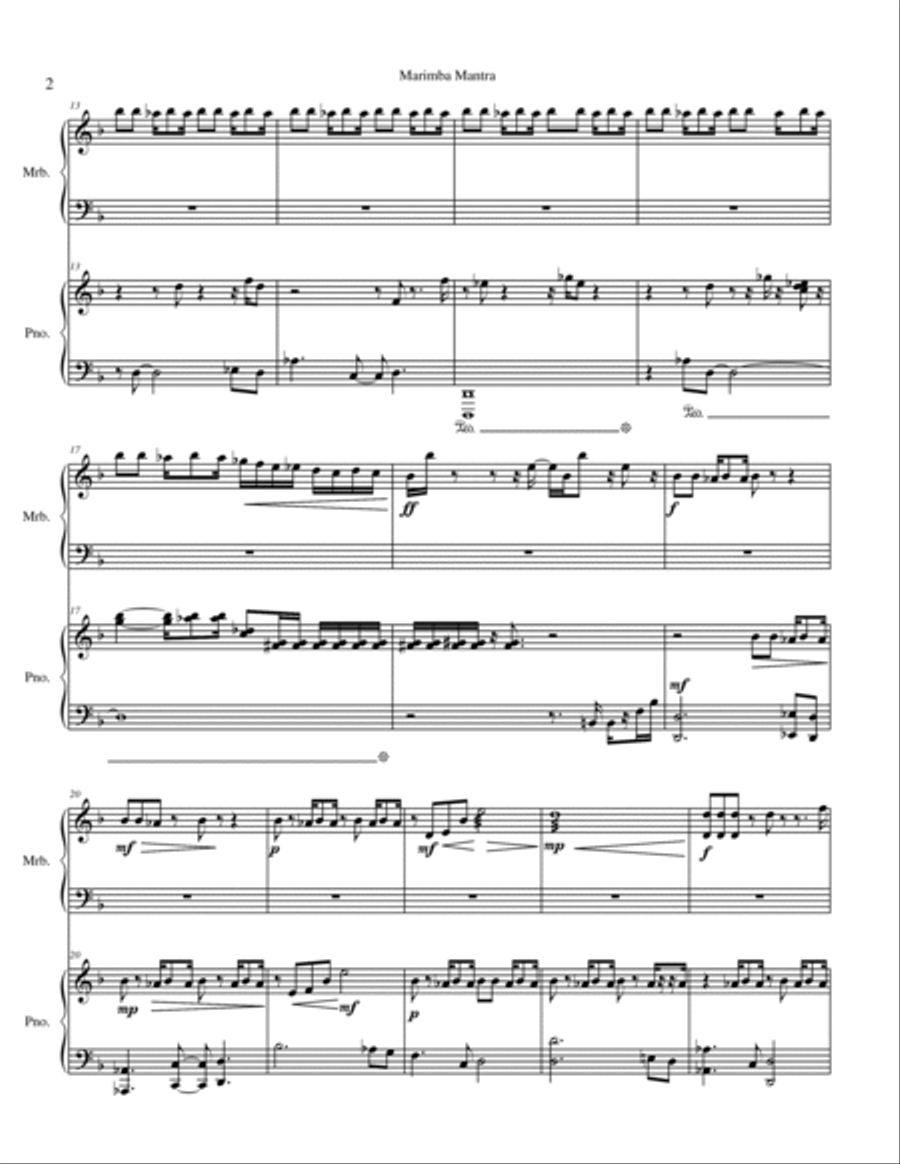 Marimba Mantra Percussion Ensemble scores gallery preview page 2