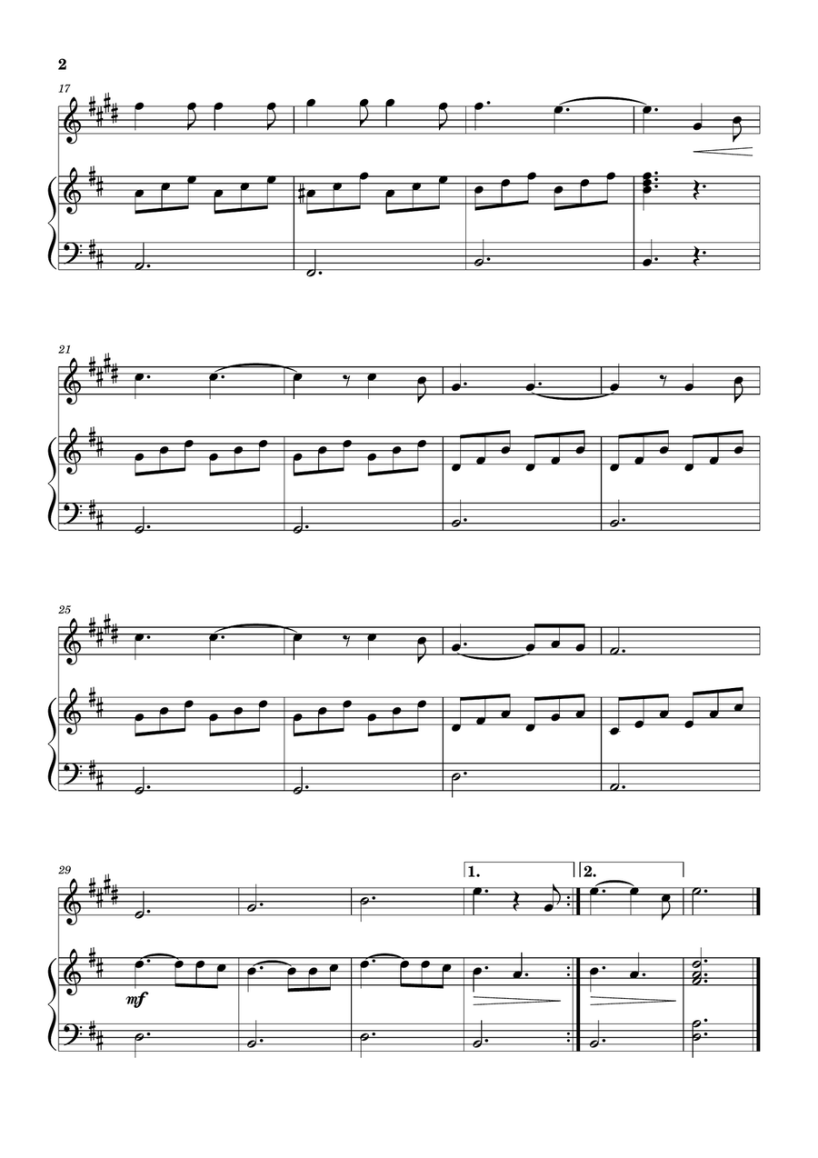 Hallelujah B-Flat Clarinet scores gallery preview page 2