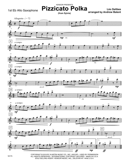 Pizzicato Polka (from Sylvia) - 1st Eb Alto Saxophone