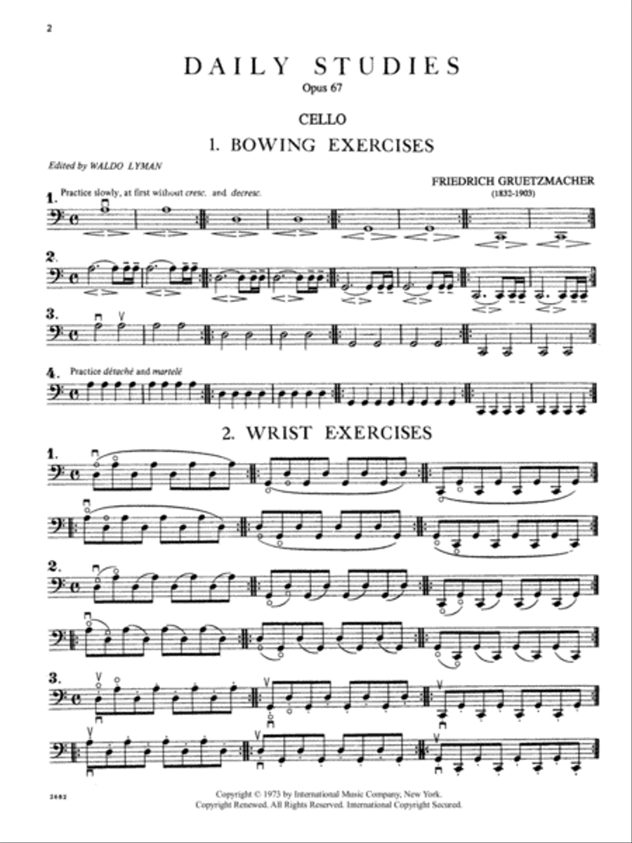 Daily Studies, Opus 67 Cello Solo scores gallery preview page 2