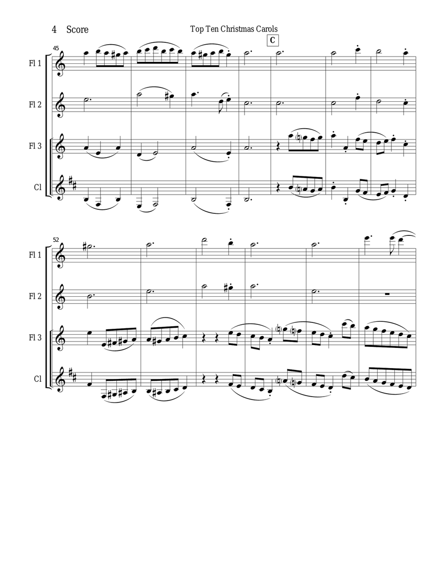 Coventry Carol for Woodwind Trio Woodwind Trio scores gallery preview page 4