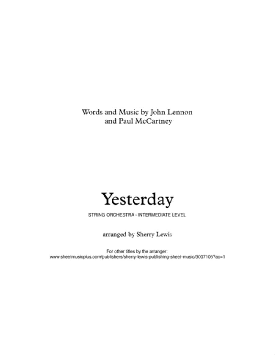 Yesterday String Quintet scores gallery preview page 2