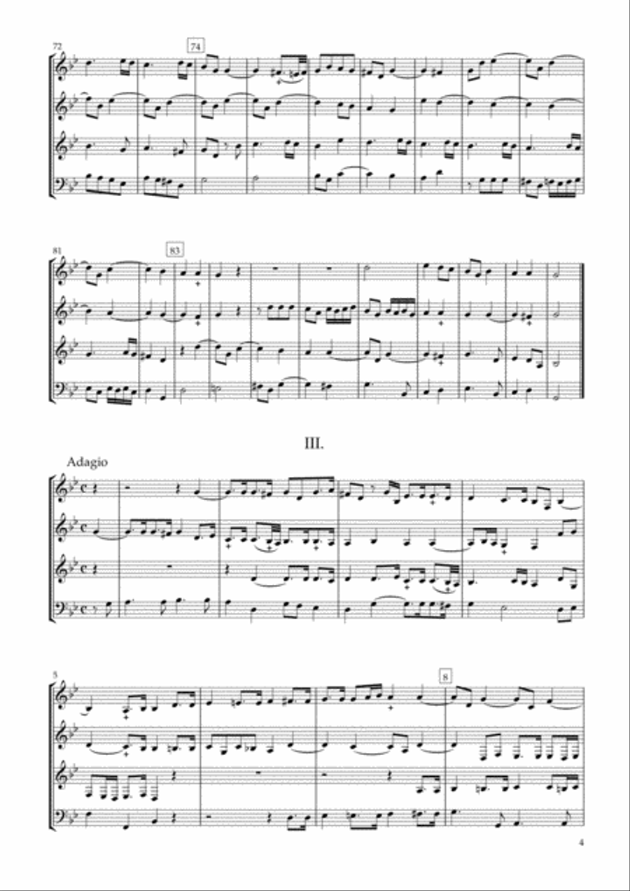 Sonata Op.34-1 for Clarinet Quartet Clarinet Quartet scores gallery preview page 4
