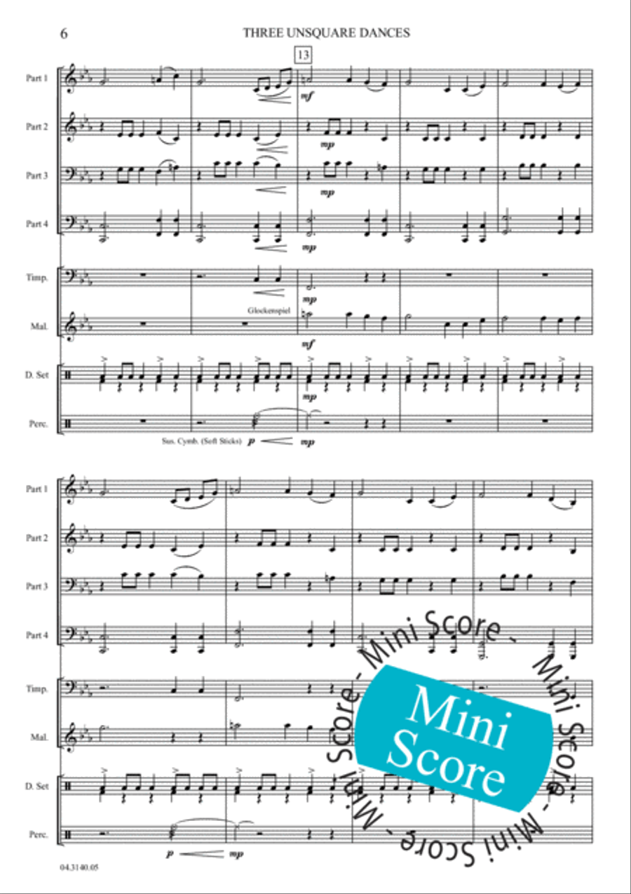 Three Unsquare Dances Brass Band scores gallery preview page 12