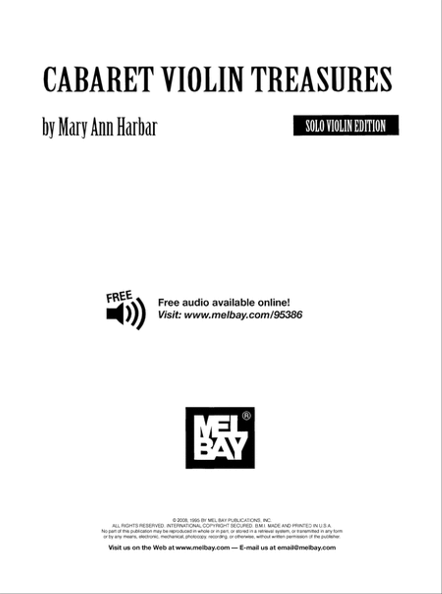 Cabaret Violin Treasures Cabaret Violin Treasures Violin Solo scores gallery preview page 2