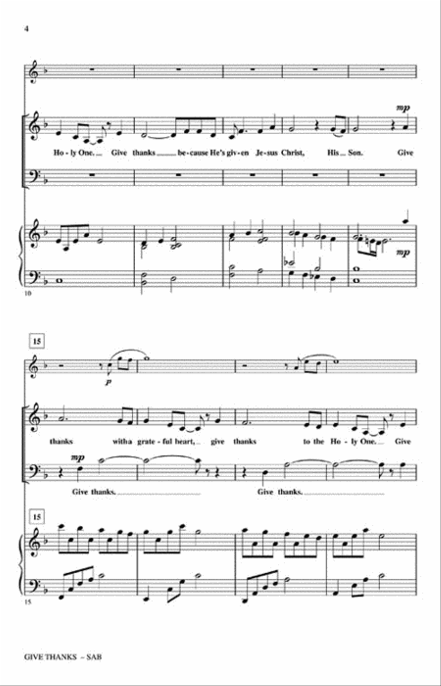 Give Thanks (with “O Come Let Us Adore Him”) 3-Part scores gallery preview page 3