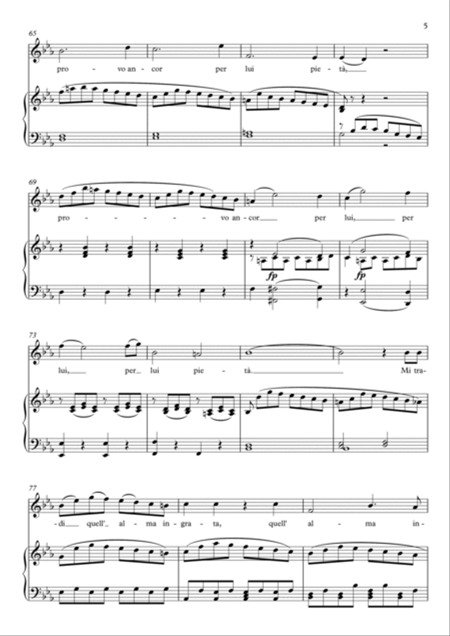 Mi tradi quell'alma ingrata - Don Giovanni (Eb Major) Soprano Voice scores gallery preview page 6
