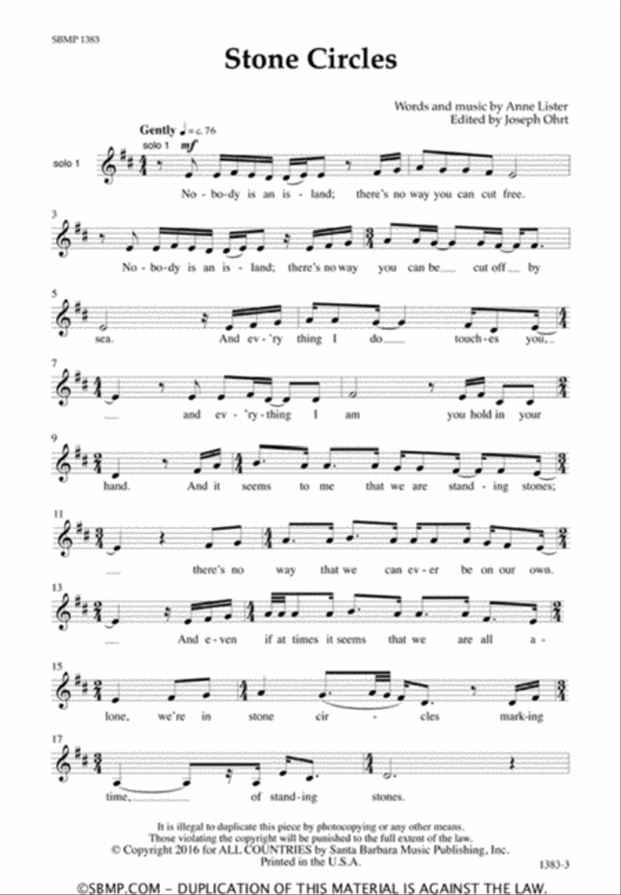 Stone Circles - SSAA Octavo SSAA scores gallery preview page 12