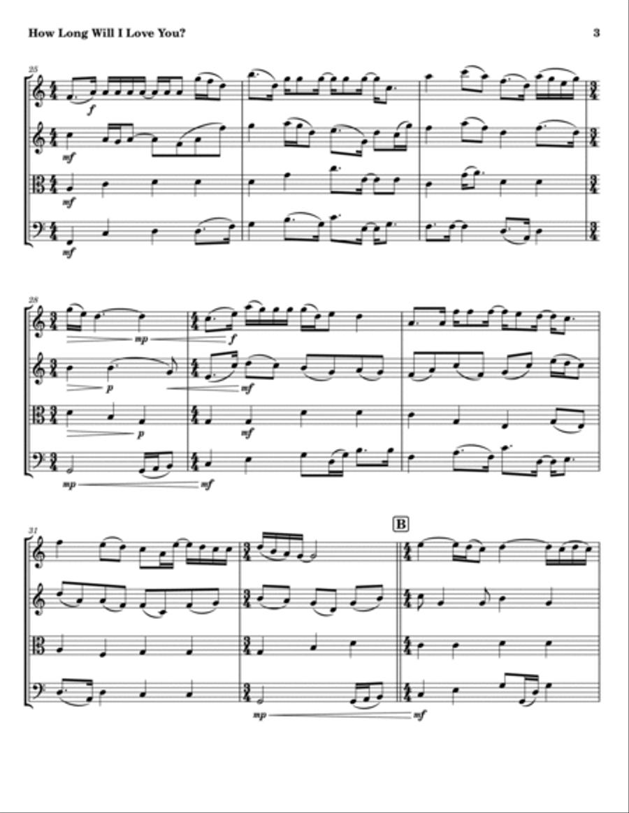 How Long Will I Love You How Long Will I Love You String Quartet scores gallery preview page 3