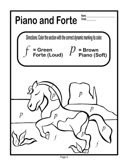 Learn Music Through Coloring Music Theory Color by Music: MAMMALS