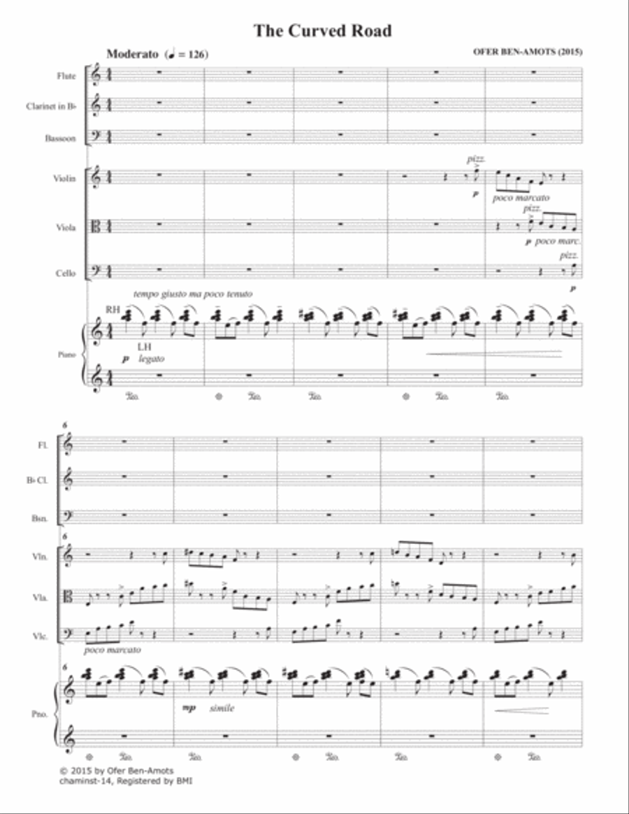 The Curved Road, A Tango for Seven Instruments Large Ensemble scores gallery preview page 5