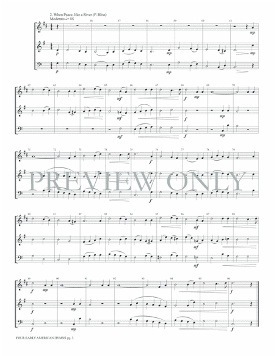 Four Early American Hymns Brass Ensemble scores gallery preview page 5