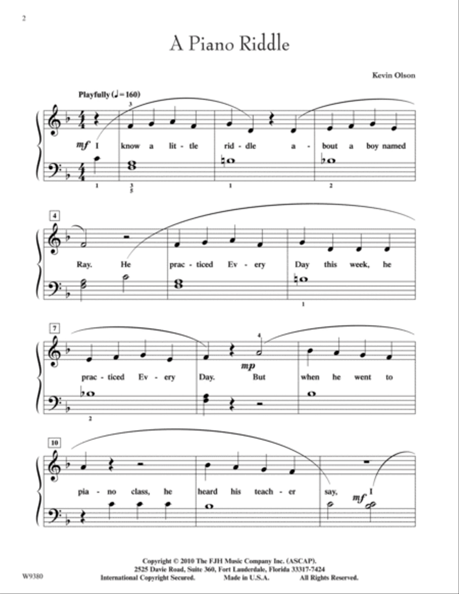 A Piano Riddle A Piano Riddle Piano Solo scores gallery preview page 2