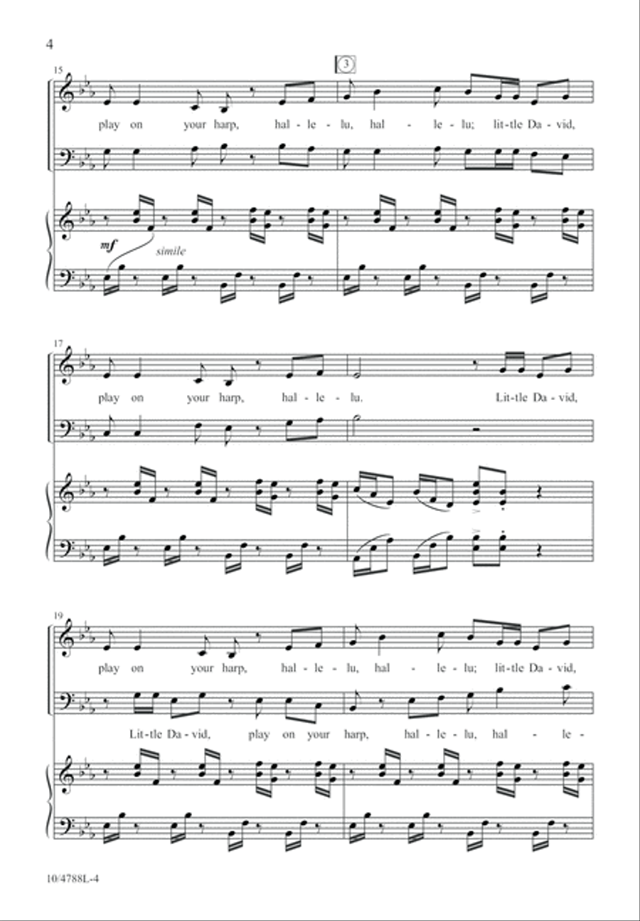 Little David, Play on Your Harp 4-Part scores gallery preview page 4