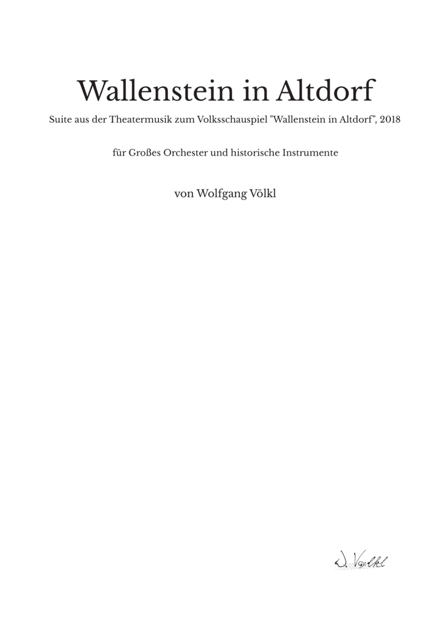"Wallenstein in Altdorf" - Stage Music - For symphony orchestra and historical instruments image number null