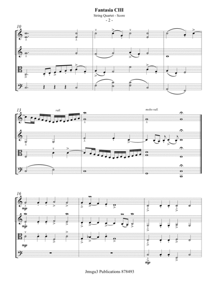 Byrd: Fantasia CIII for String Quartet - Score Only image number null
