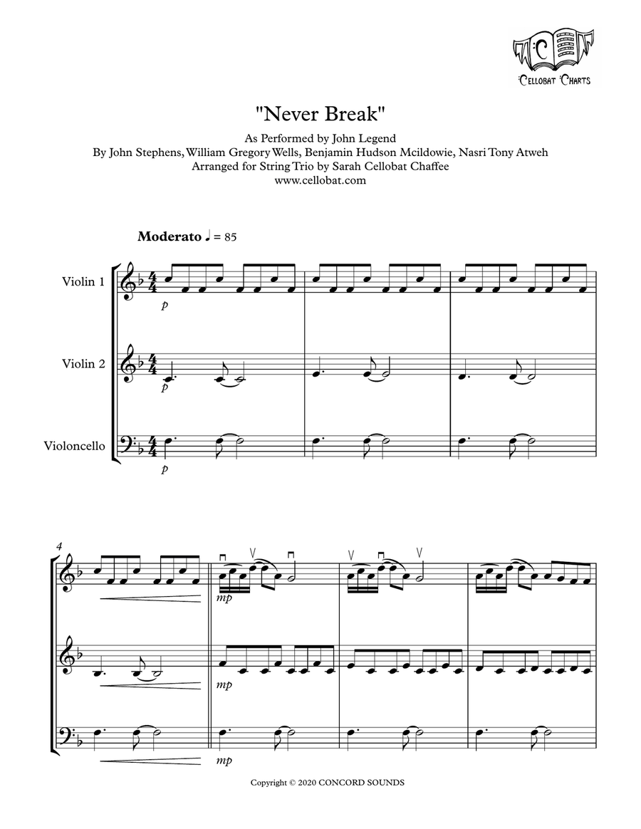 Never Break String Trio scores gallery preview page 1