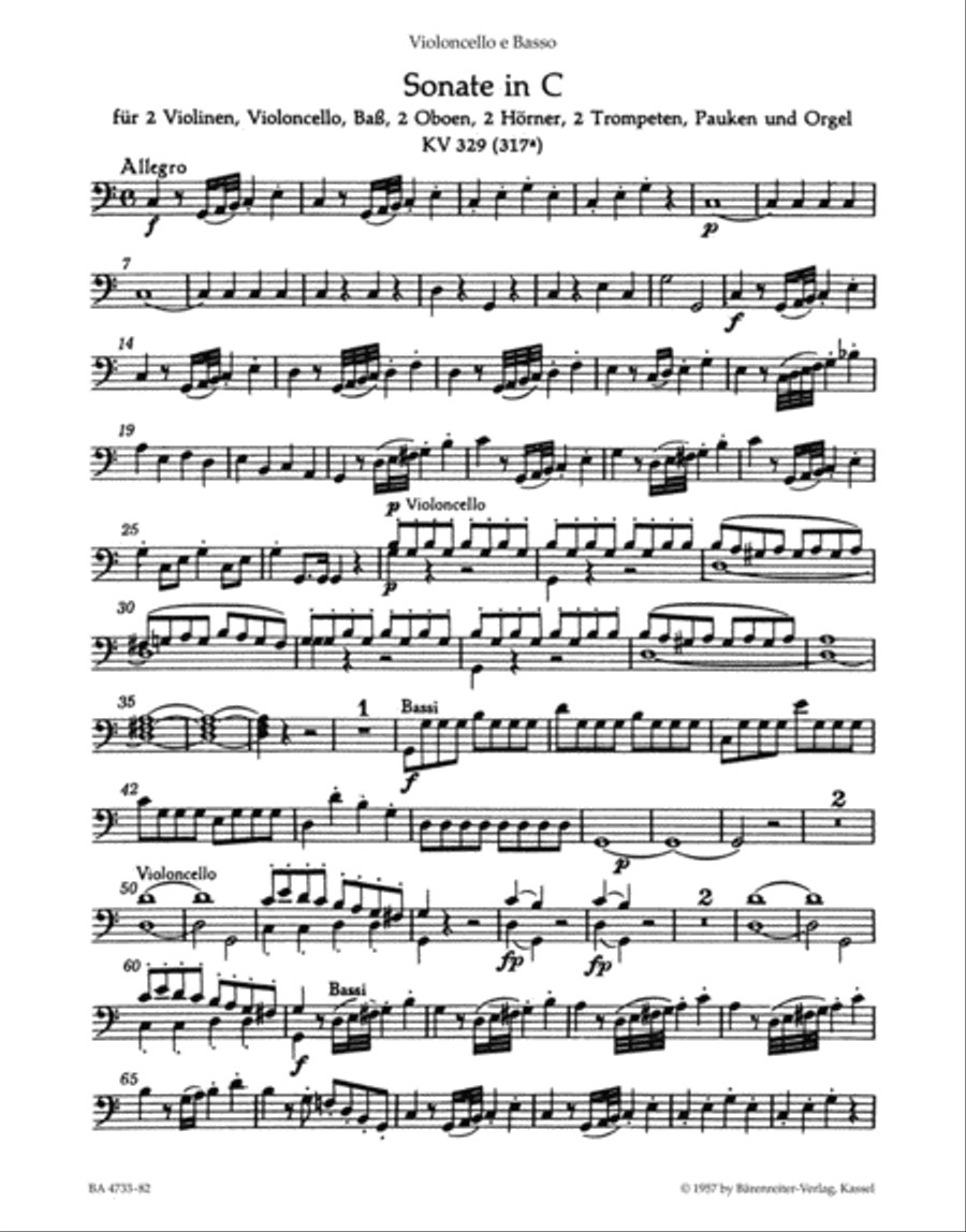 Samtliche Kirchensonaten, Heft 3/4 Double Bass scores gallery preview page 1