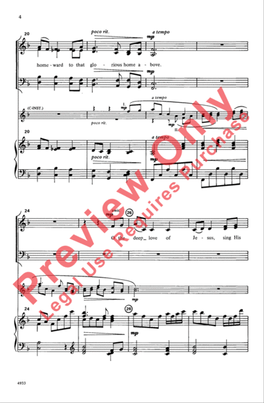 O the Deep Love of Jesus O the Deep Love of Jesus 4-Part scores gallery preview page 4
