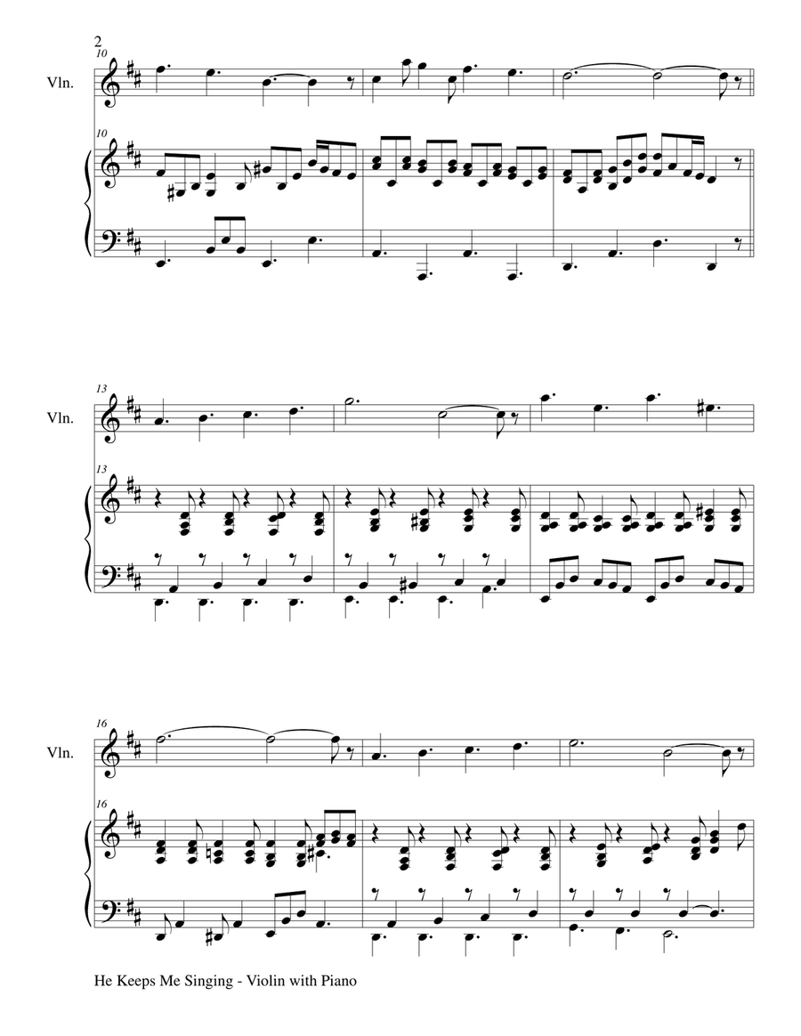 3 GOSPEL HYMN FAVORITES (For Violin & Piano with Score/Parts) Violin Solo scores gallery preview page 3