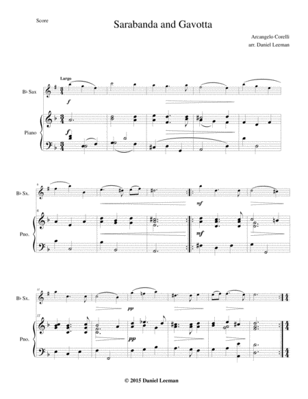 Sarabanda and Gavotta for Tenor Saxophone & Piano image number null