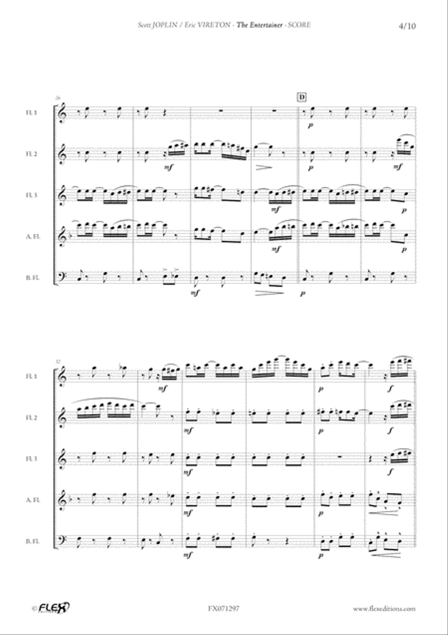 The Entertainer The Entertainer Flute scores gallery preview page 4
