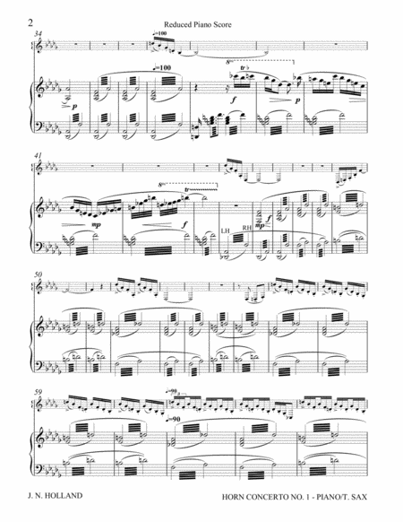 Concerto No. 1 for French Horn "Return to Valhalla" arranged for Tenor Saxophone (Piano Reduction)